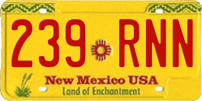 NM license plate 239RNN