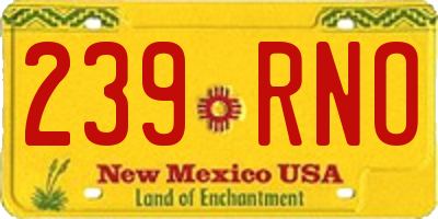NM license plate 239RNO