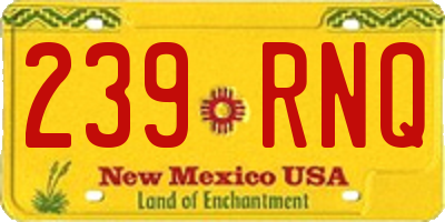 NM license plate 239RNQ