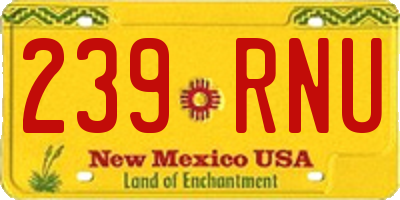 NM license plate 239RNU