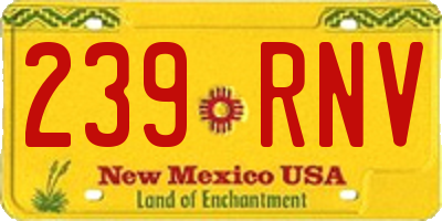 NM license plate 239RNV