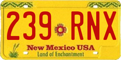 NM license plate 239RNX