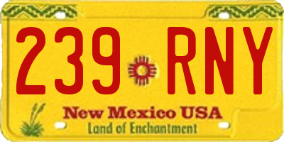 NM license plate 239RNY