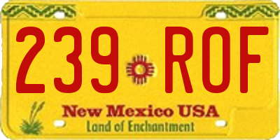 NM license plate 239ROF