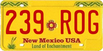 NM license plate 239ROG