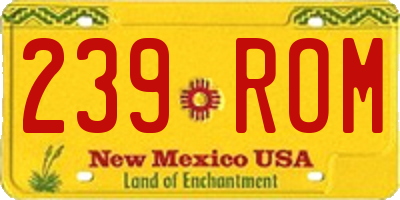 NM license plate 239ROM