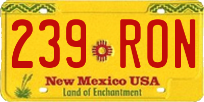 NM license plate 239RON