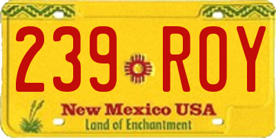NM license plate 239ROY