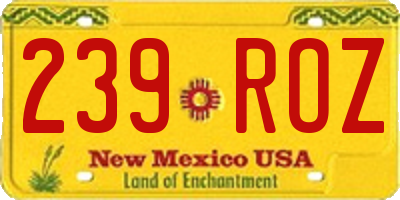NM license plate 239ROZ