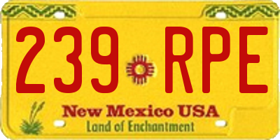 NM license plate 239RPE