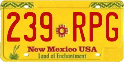 NM license plate 239RPG