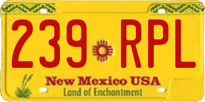 NM license plate 239RPL