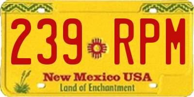 NM license plate 239RPM