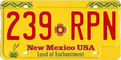 NM license plate 239RPN