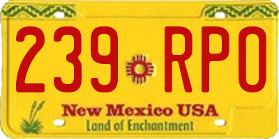 NM license plate 239RPO
