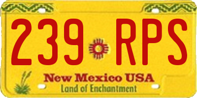 NM license plate 239RPS