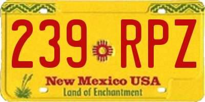 NM license plate 239RPZ