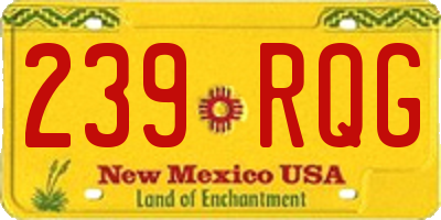 NM license plate 239RQG