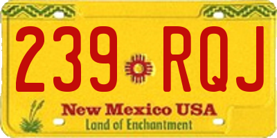 NM license plate 239RQJ