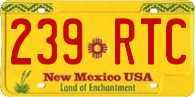 NM license plate 239RTC