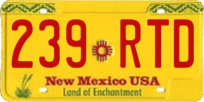 NM license plate 239RTD