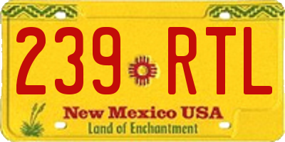 NM license plate 239RTL