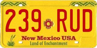 NM license plate 239RUD
