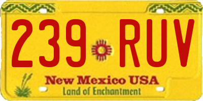 NM license plate 239RUV