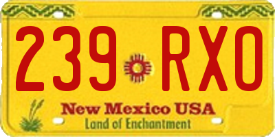 NM license plate 239RXO