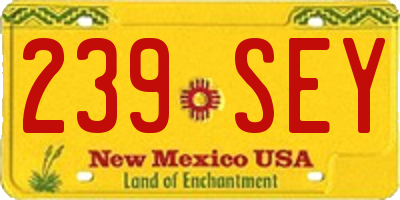 NM license plate 239SEY