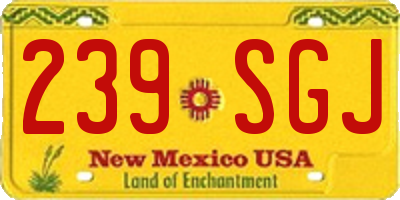 NM license plate 239SGJ