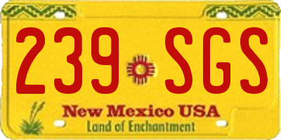 NM license plate 239SGS