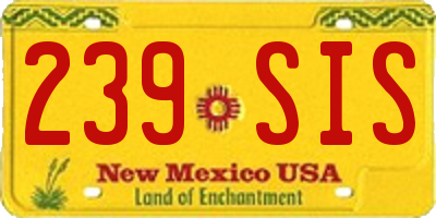 NM license plate 239SIS