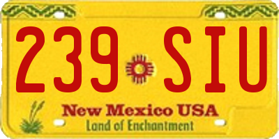 NM license plate 239SIU