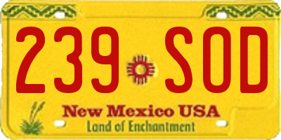 NM license plate 239SOD