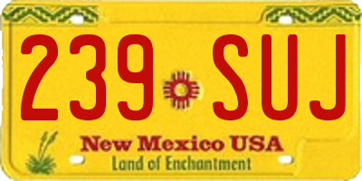 NM license plate 239SUJ