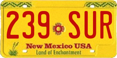 NM license plate 239SUR