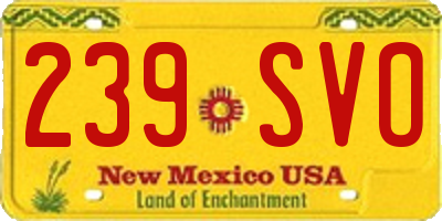 NM license plate 239SVO