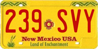 NM license plate 239SVY