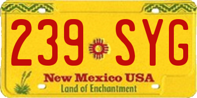 NM license plate 239SYG