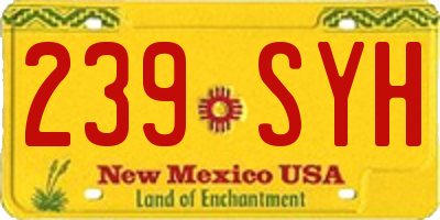 NM license plate 239SYH
