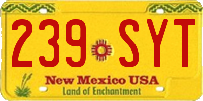 NM license plate 239SYT