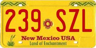 NM license plate 239SZL
