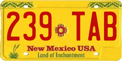 NM license plate 239TAB