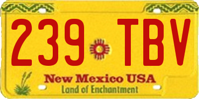 NM license plate 239TBV