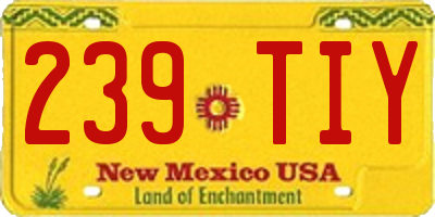 NM license plate 239TIY