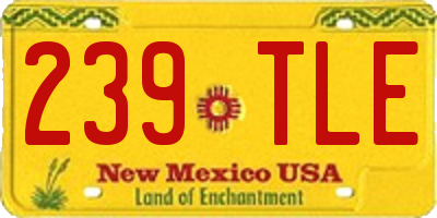 NM license plate 239TLE