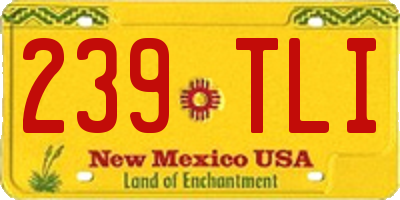 NM license plate 239TLI