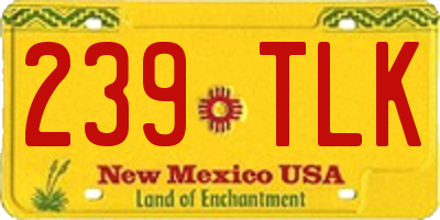 NM license plate 239TLK