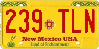 NM license plate 239TLN